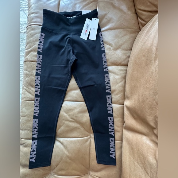 DKNY Embellished Black Leggings - Picture 1 of 4